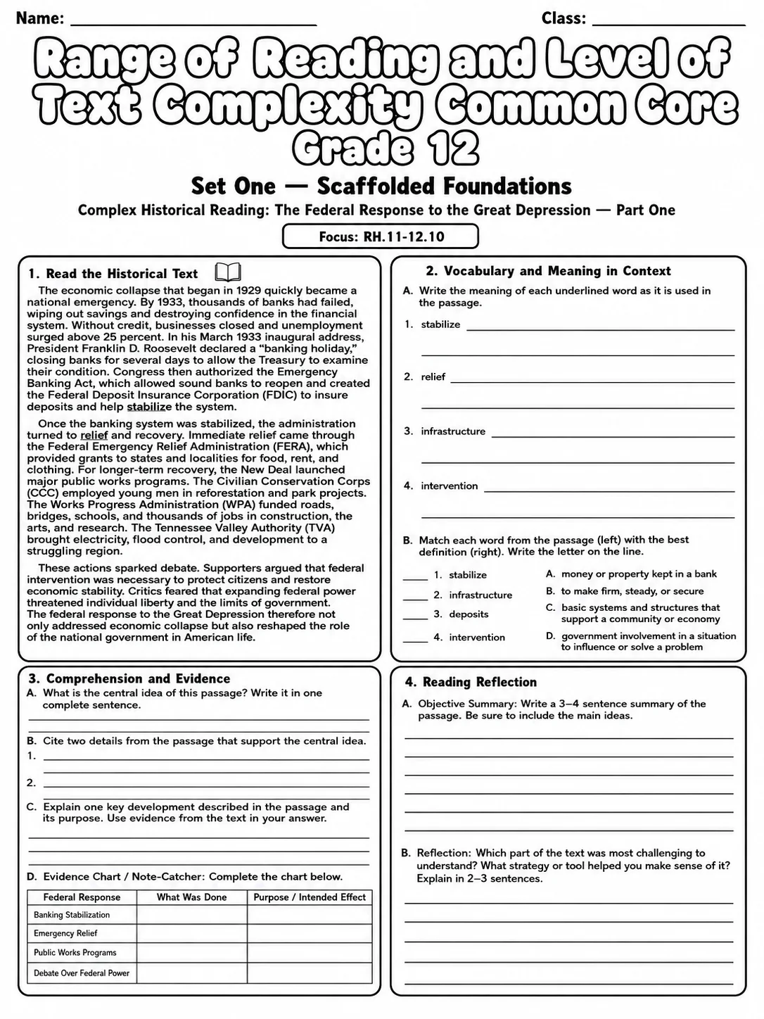 Range of Reading and Level of Text Complexity Common Core Grade 12