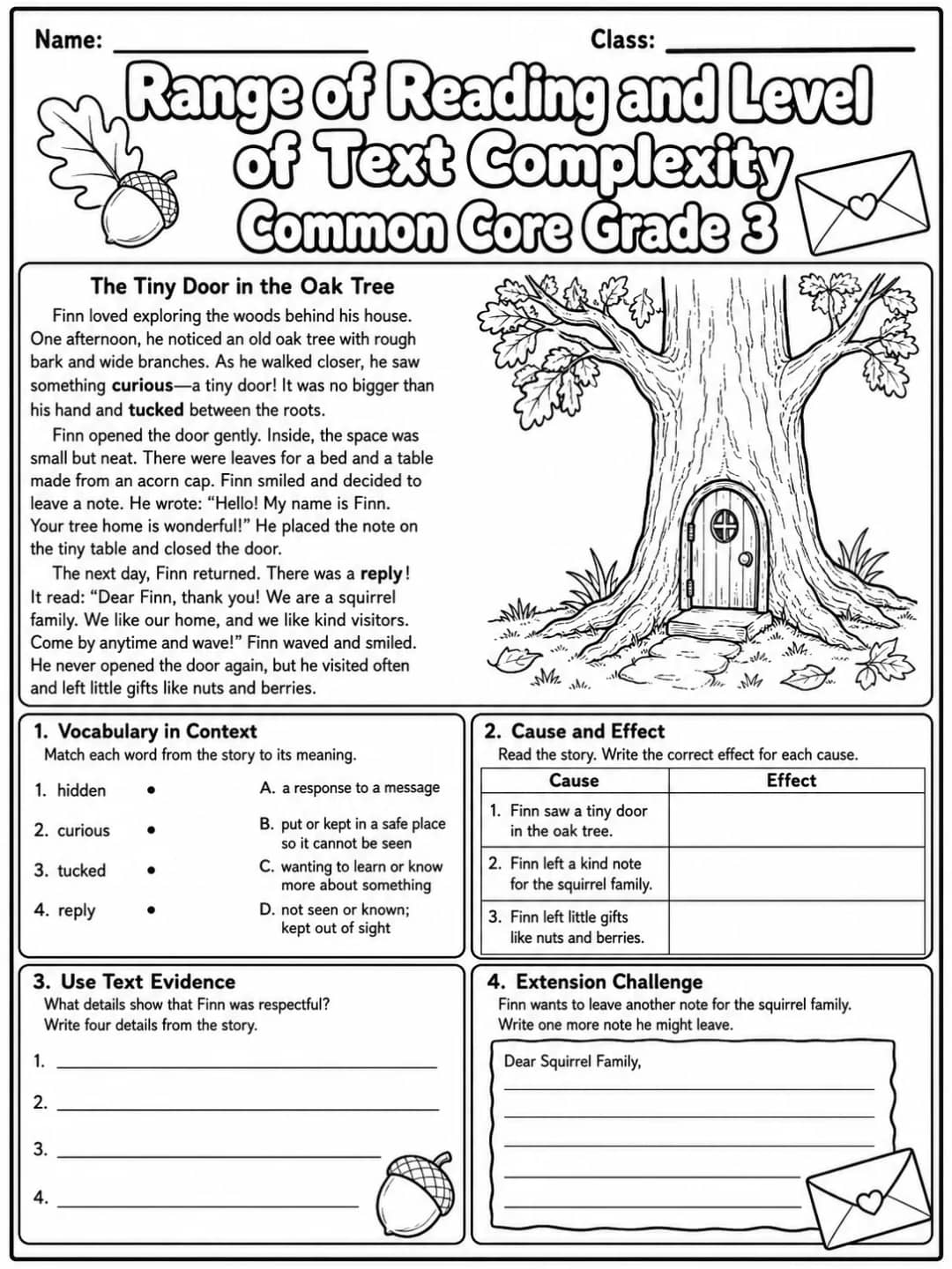 Range of Reading and Level of Text Complexity Common Core Grade 3 printable Common Core ELA Grade 3 worksheet preview from KiwiBee