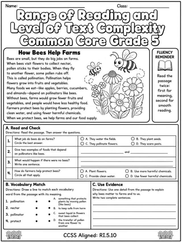 Range of Reading and Level of Text Complexity Common Core Grade 5