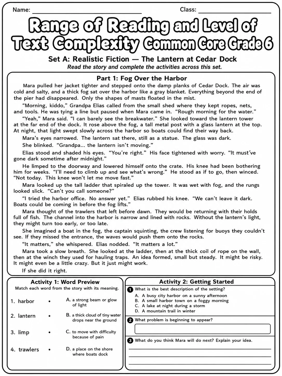 Range of Reading and Level of Text Complexity Common Core Grade 6