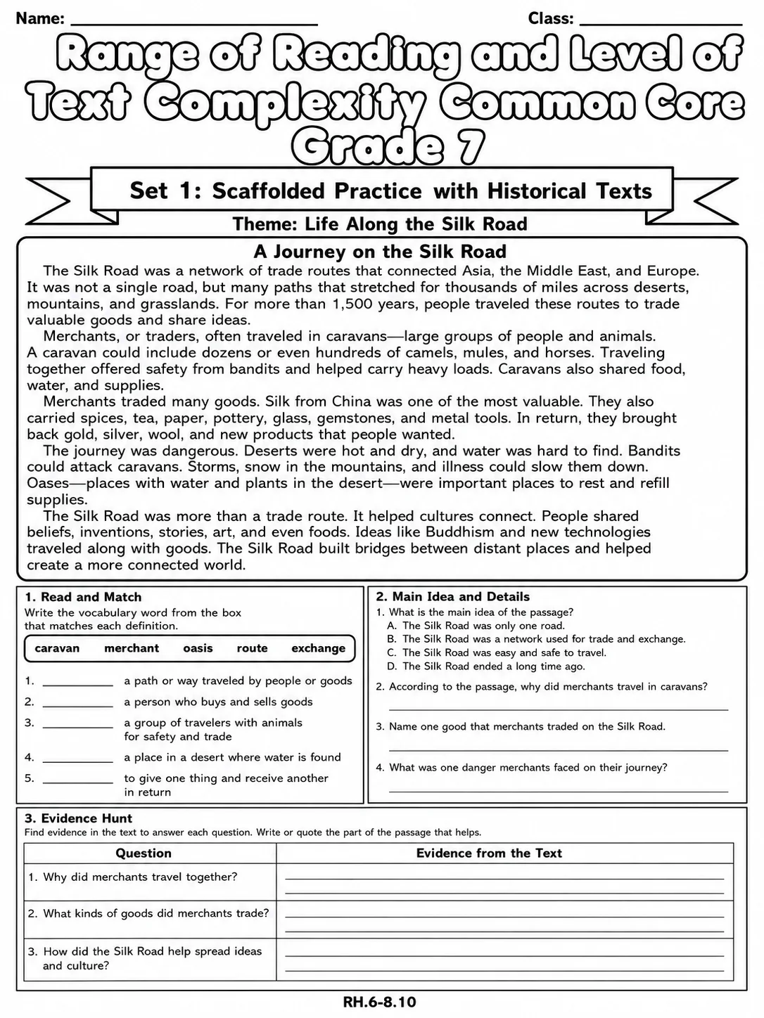 Range of Reading and Level of Text Complexity Common Core Grade 7