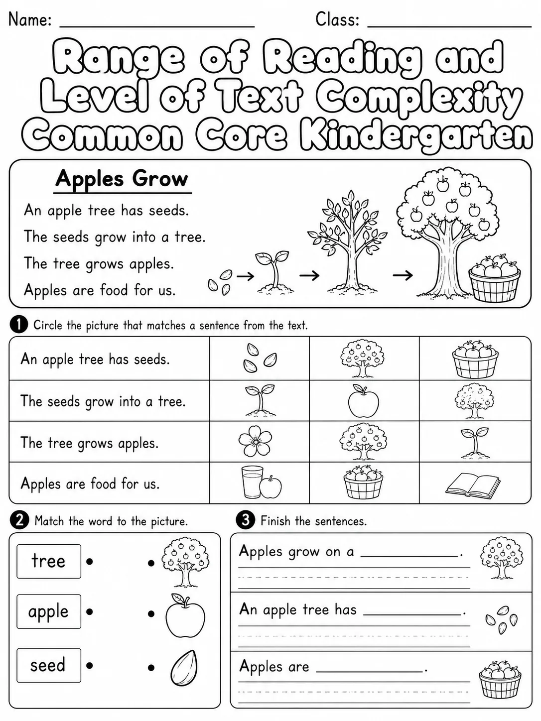 Range of Reading and Level of Text Complexity Common Core Kindergarten
