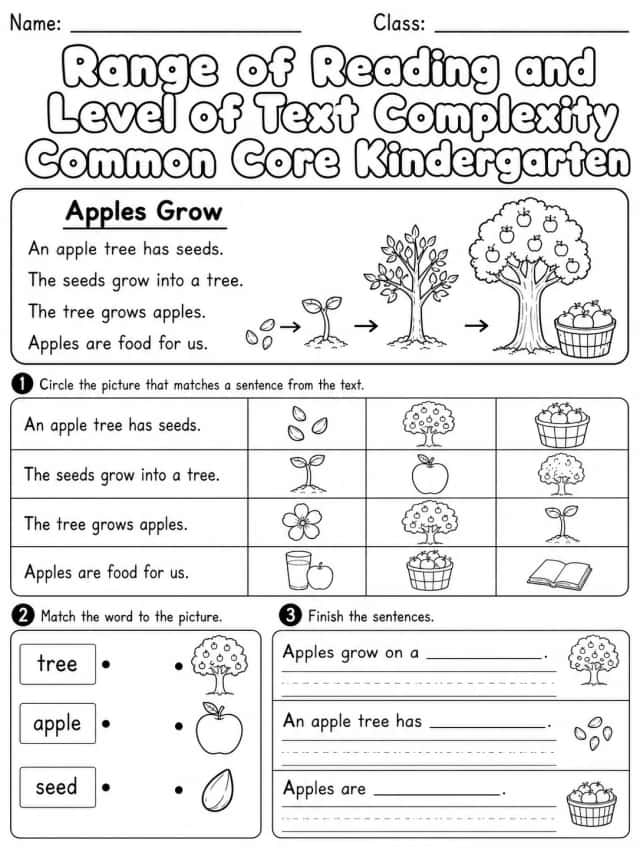 Range of Reading and Level of Text Complexity Common Core Kindergarten