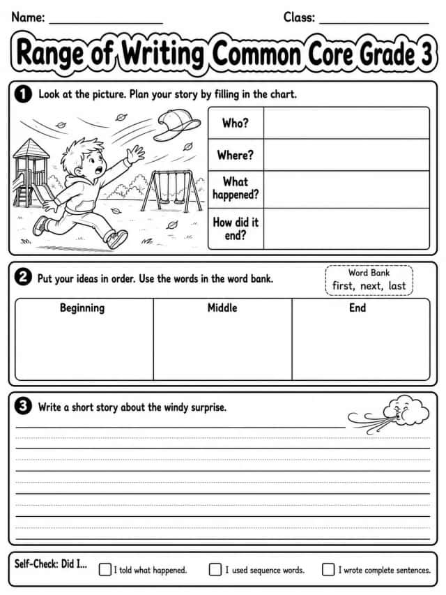 Range of Writing Common Core Grade 3