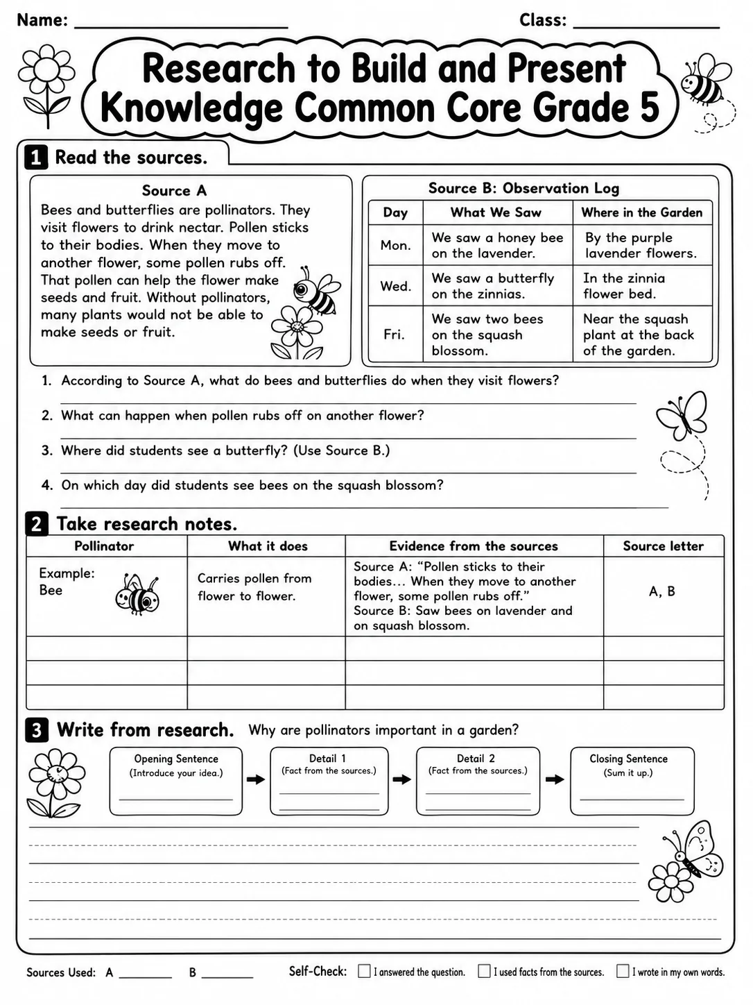 Research to Build and Present Knowledge Common Core Grade 5