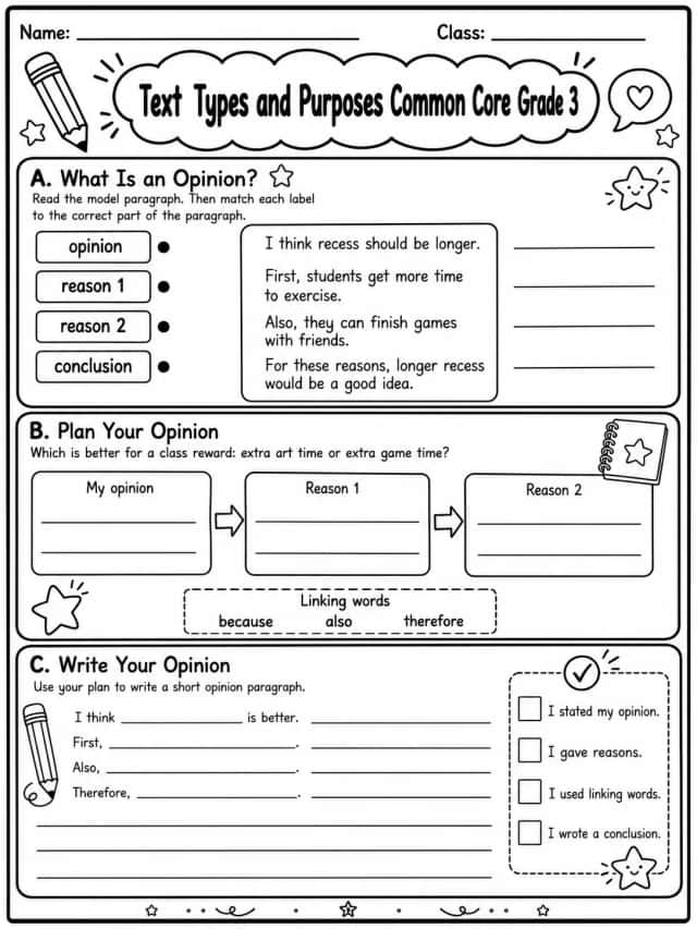 Text Types and Purposes Common Core Grade 3