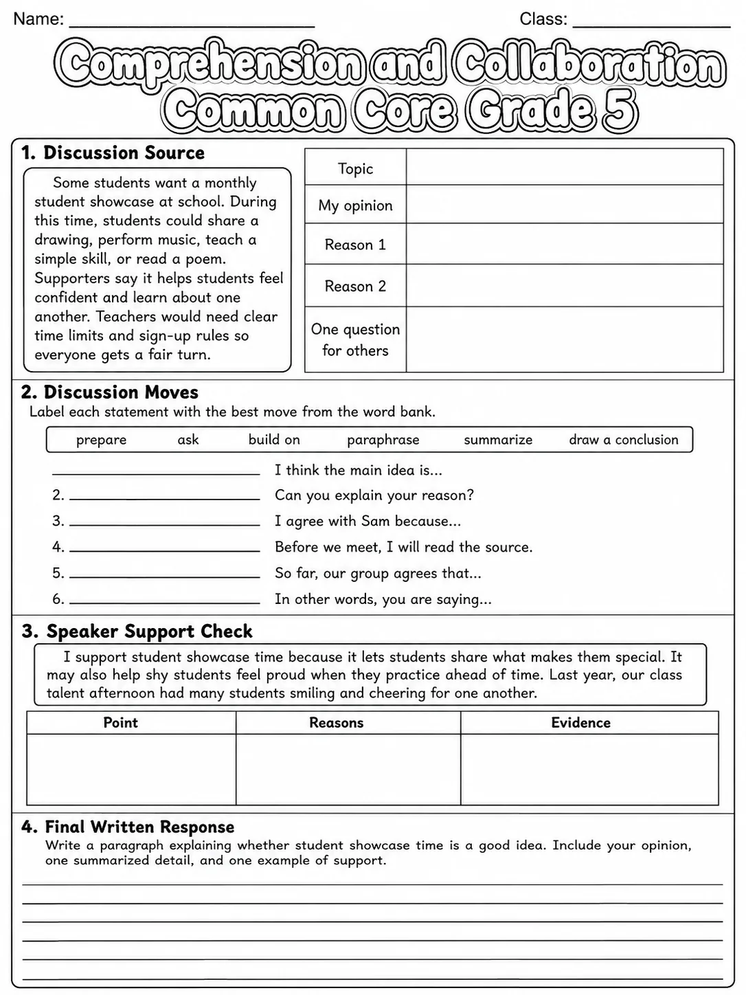 Vocabulary Acquisition and Use Common Core Grade 2 page 7 printable Common Core ELA worksheet preview