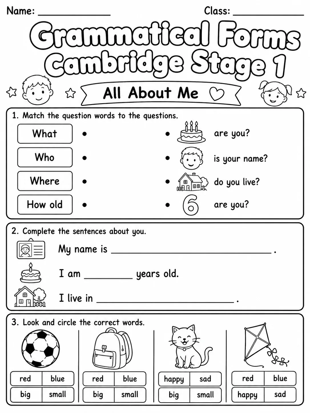 Grammatical Forms Cambridge Stage 1