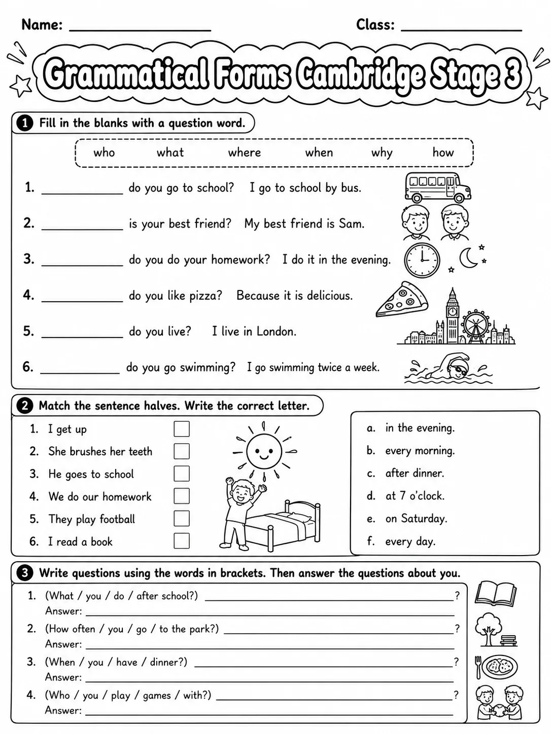 Grammatical Forms Cambridge Stage 3