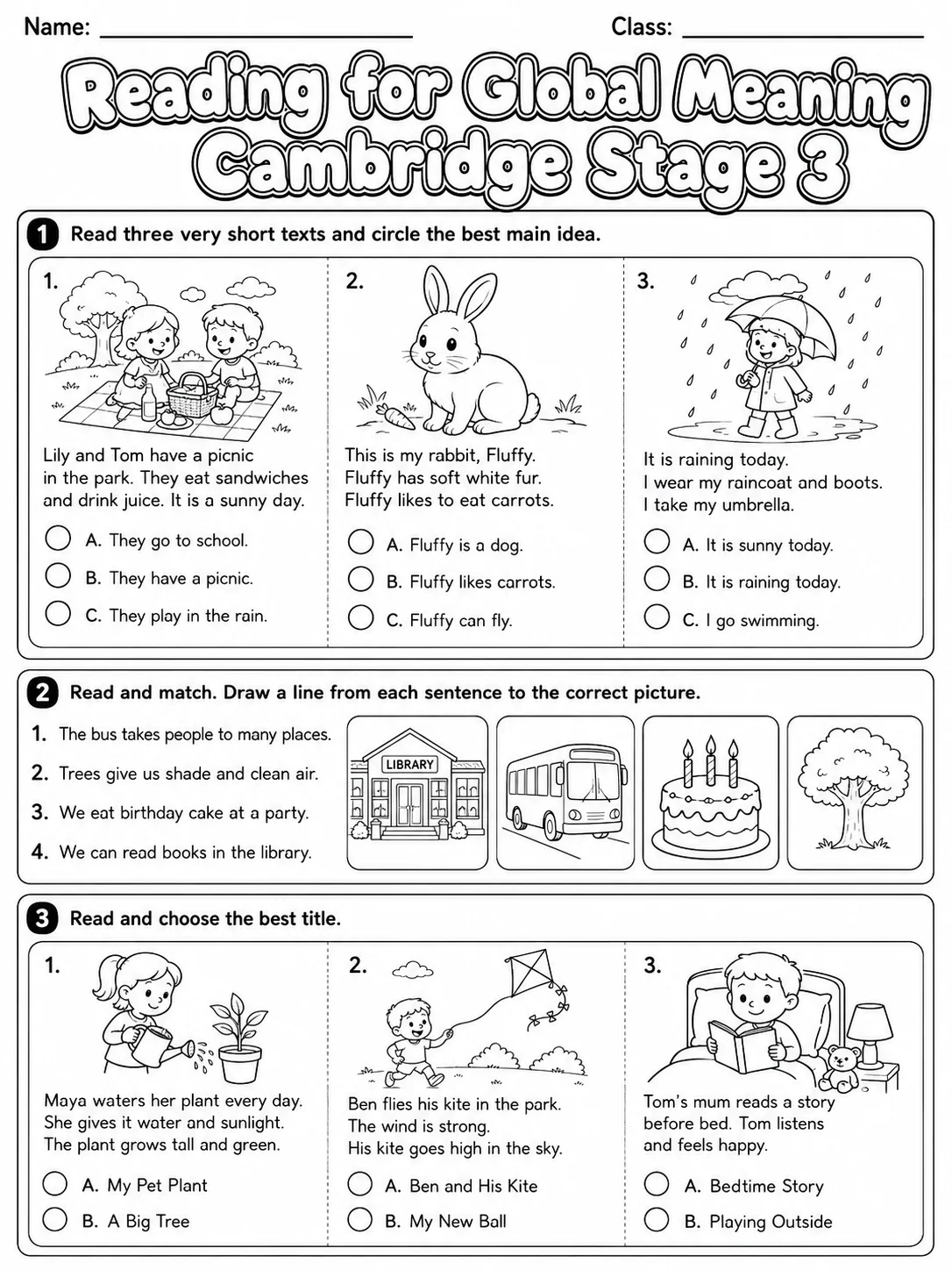 Reading for Global Meaning Cambridge Stage 3