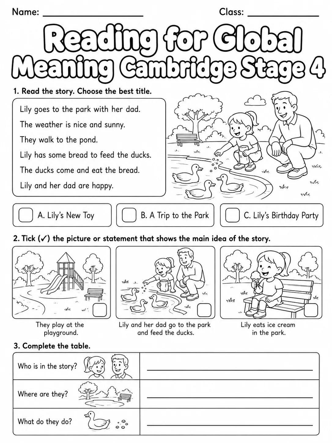 Reading for Global Meaning Cambridge Stage 4