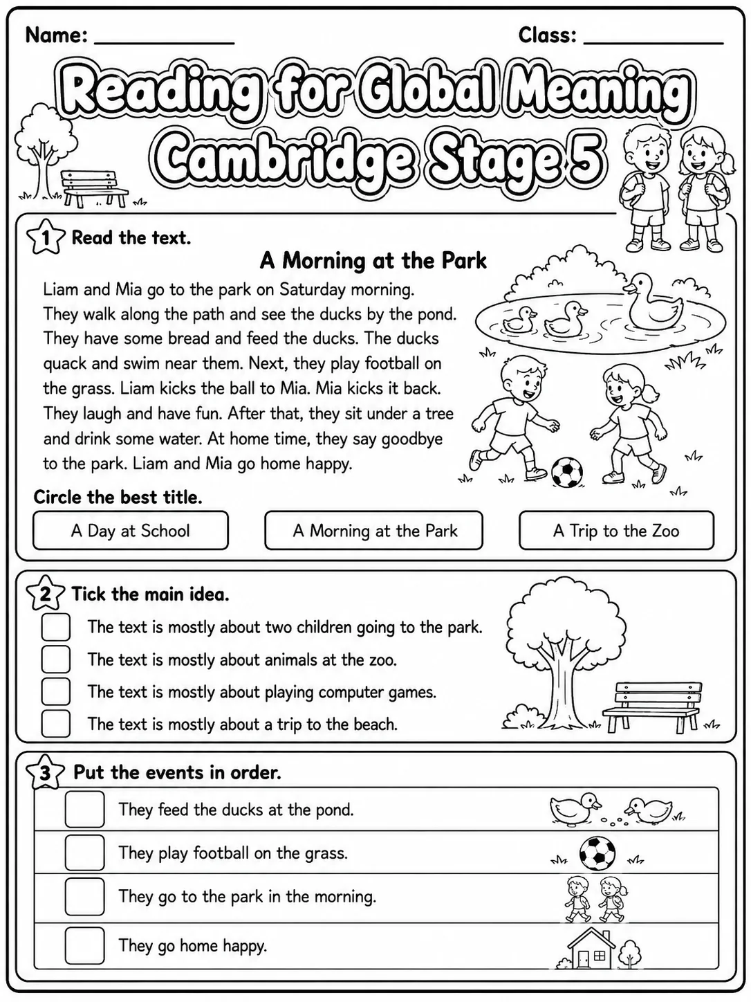 Reading for Global Meaning Cambridge Stage 5