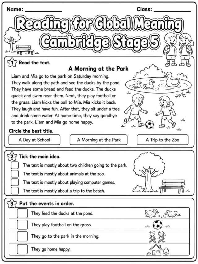 Reading for Global Meaning Cambridge Stage 5