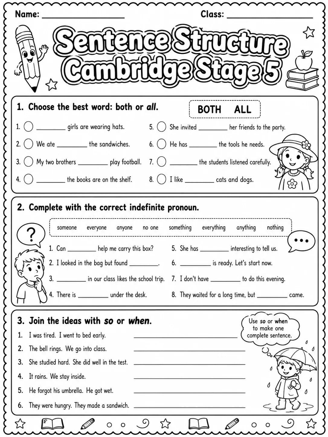 Sentence Structure Cambridge Stage 5