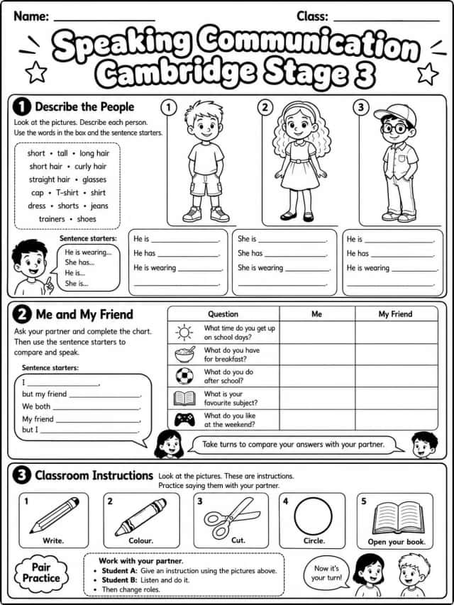 Speaking Communication & Cambridge Stage 3