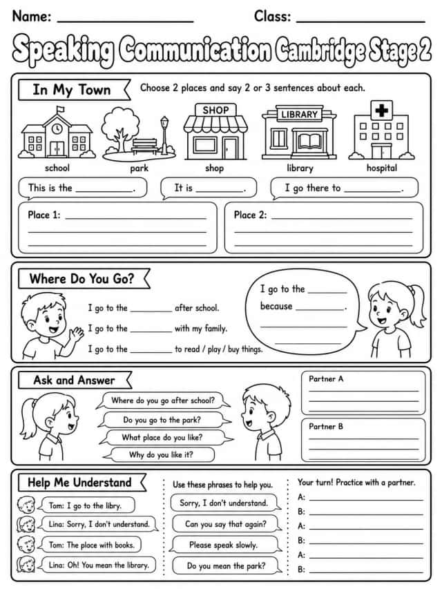 Speaking Communication Cambridge Stage 2
