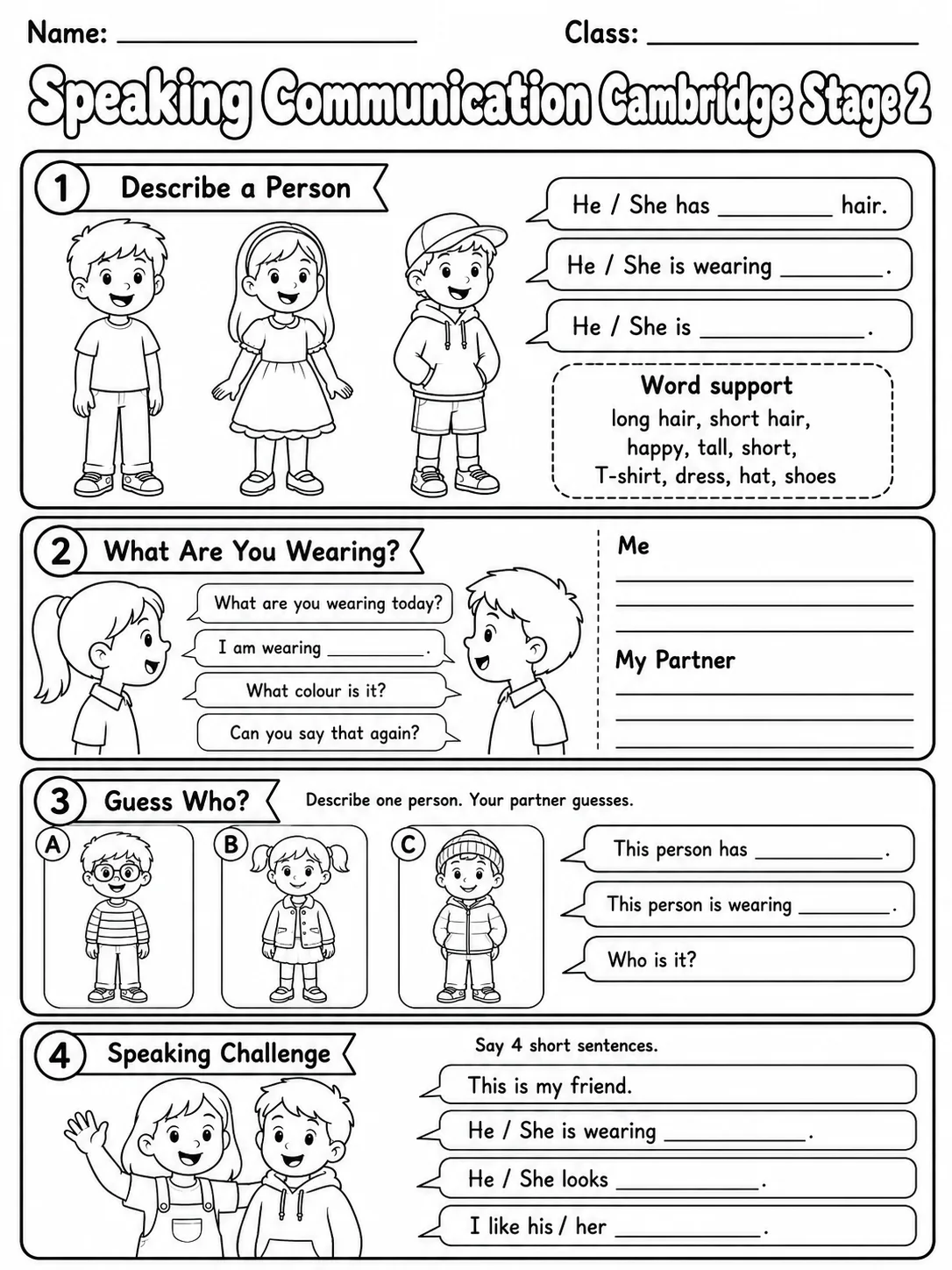 Speaking Communication Cambridge Stage 2