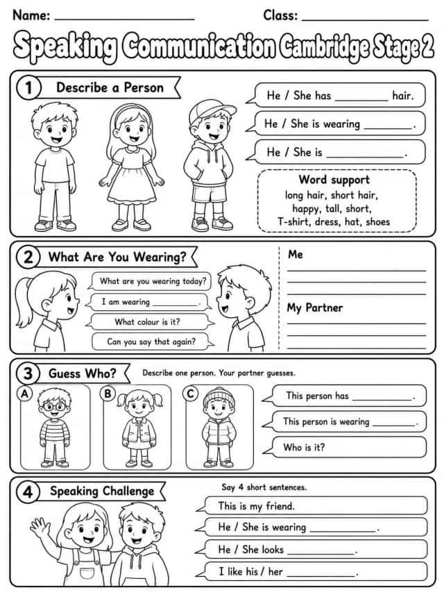 Speaking Communication Cambridge Stage 2