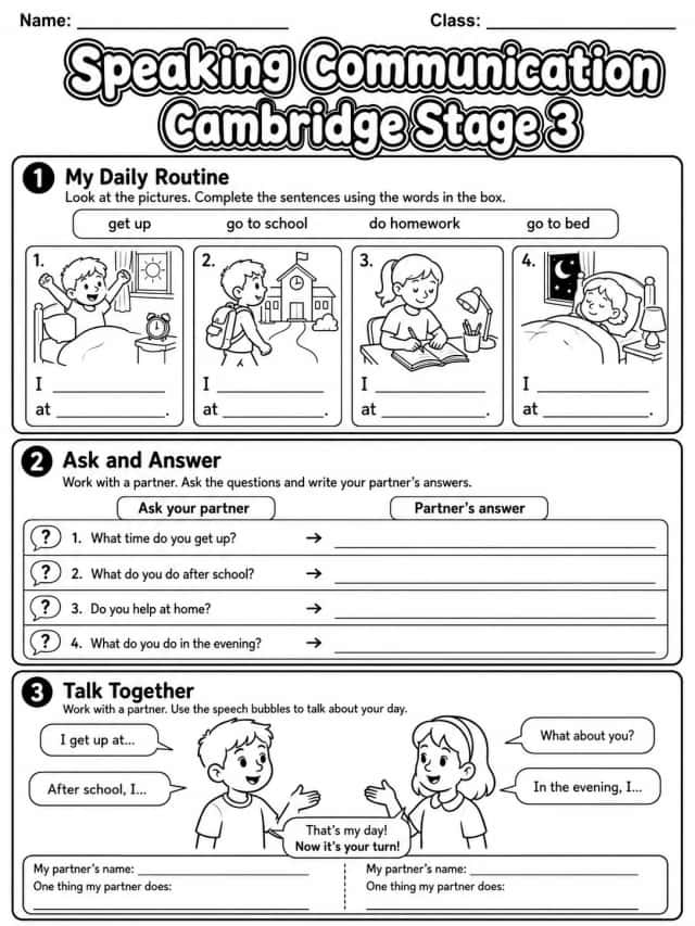 Speaking Communication Cambridge Stage 3
