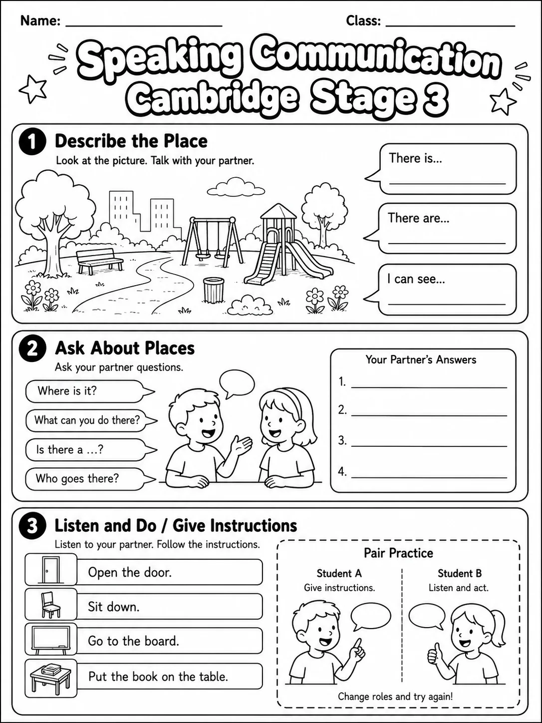 Speaking Communication Cambridge Stage 3