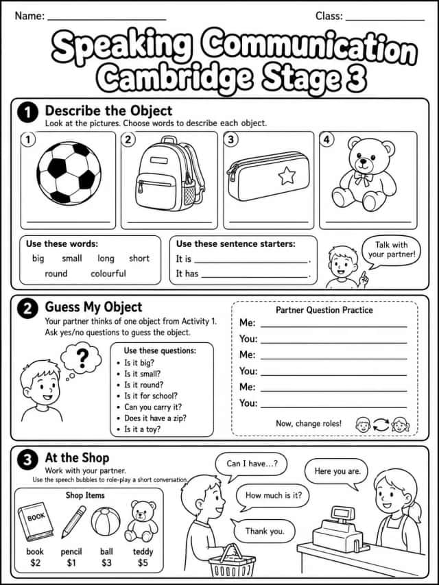 Speaking Communication Cambridge Stage 3