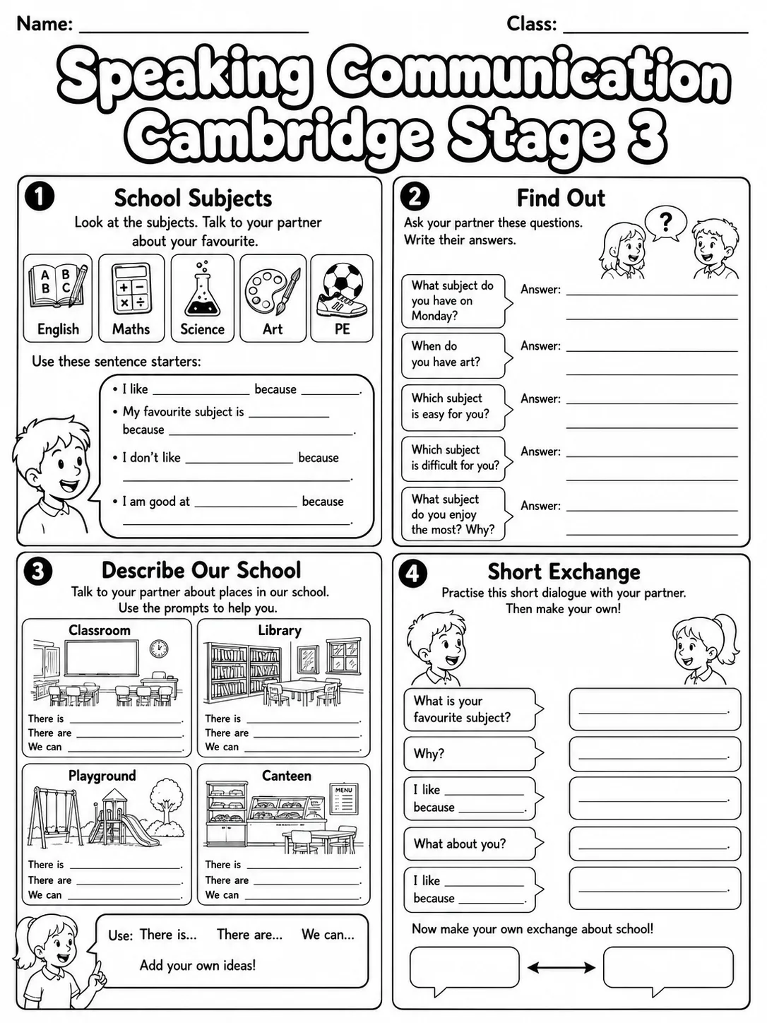 Speaking Communication Cambridge Stage 3