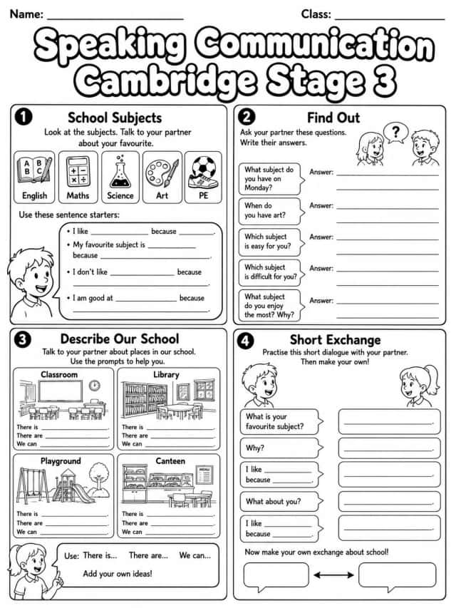 Speaking Communication Cambridge Stage 3