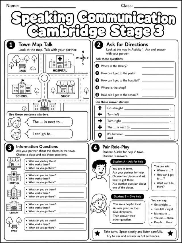 Speaking Communication Cambridge Stage 3