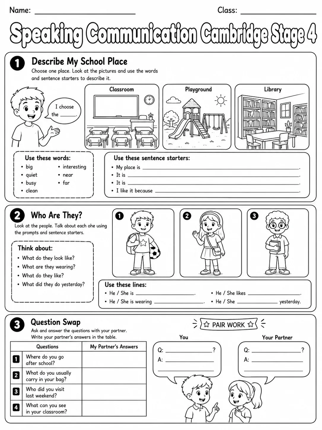 Speaking Communication Cambridge Stage 4