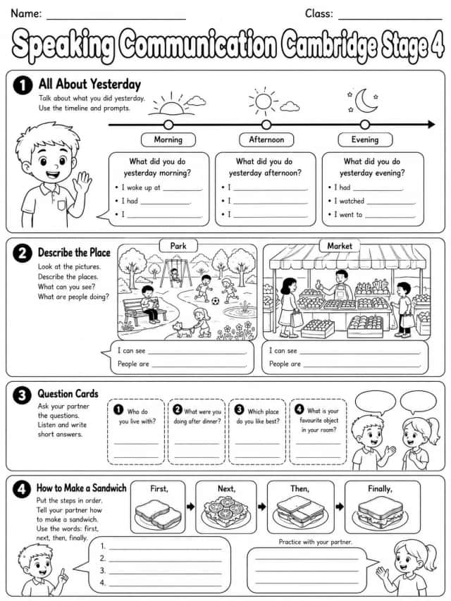Speaking Communication Cambridge Stage 4