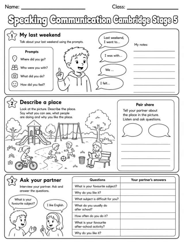 Speaking Communication Cambridge Stage 5