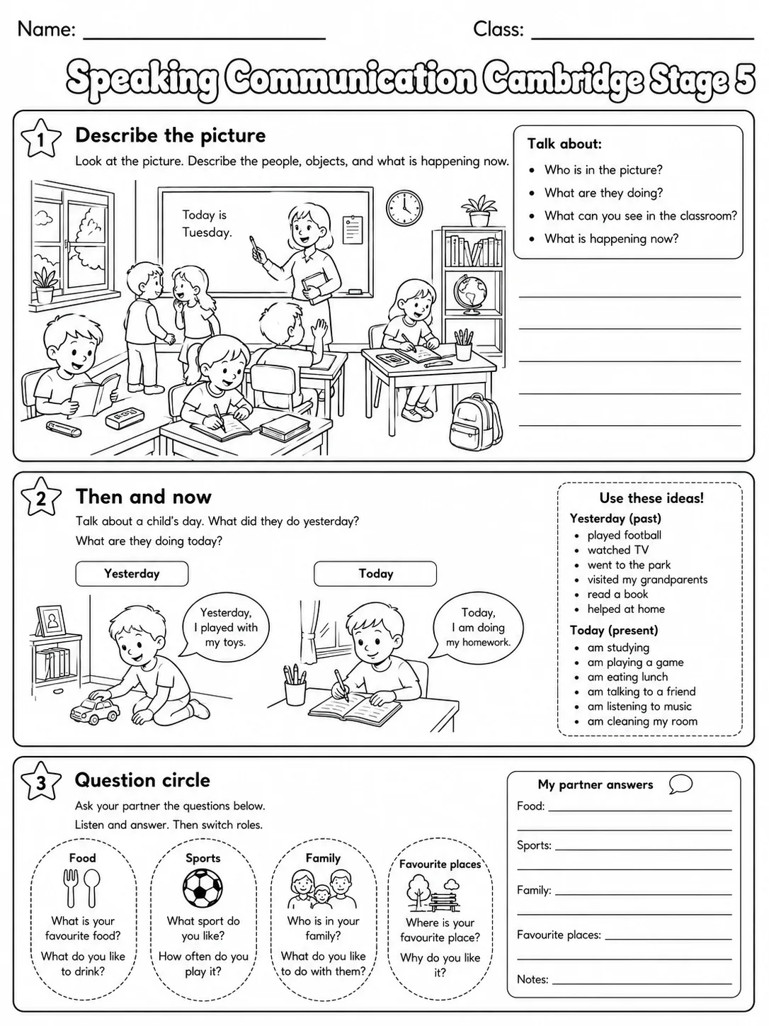 Speaking Communication Cambridge Stage 5