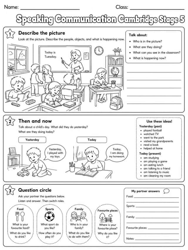 Speaking Communication Cambridge Stage 5