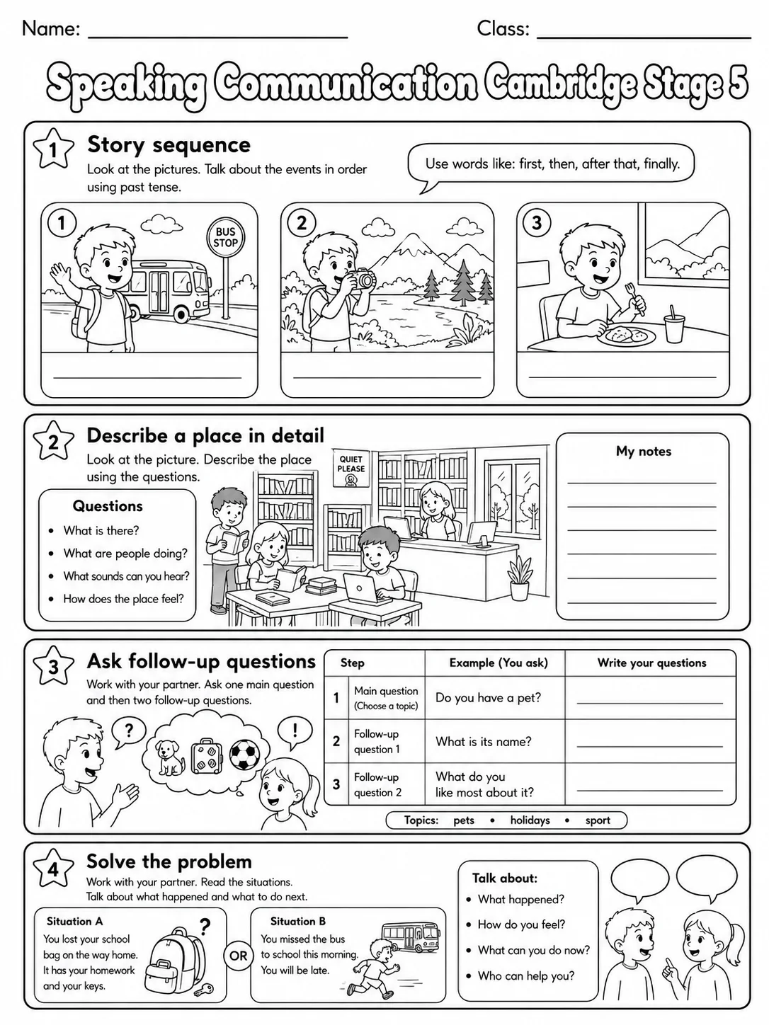 Speaking Communication Cambridge Stage 5