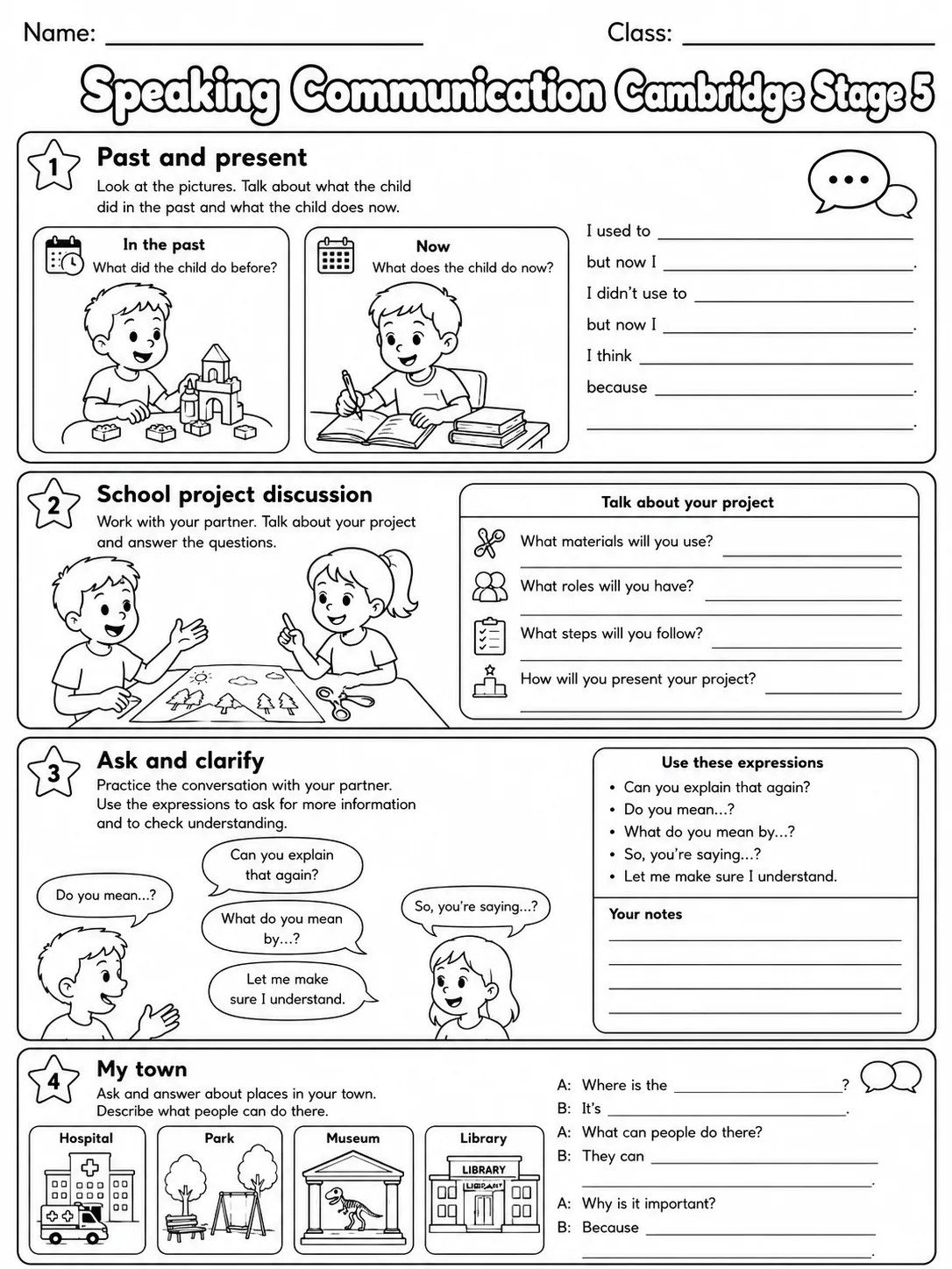 Speaking Communication Cambridge Stage 5