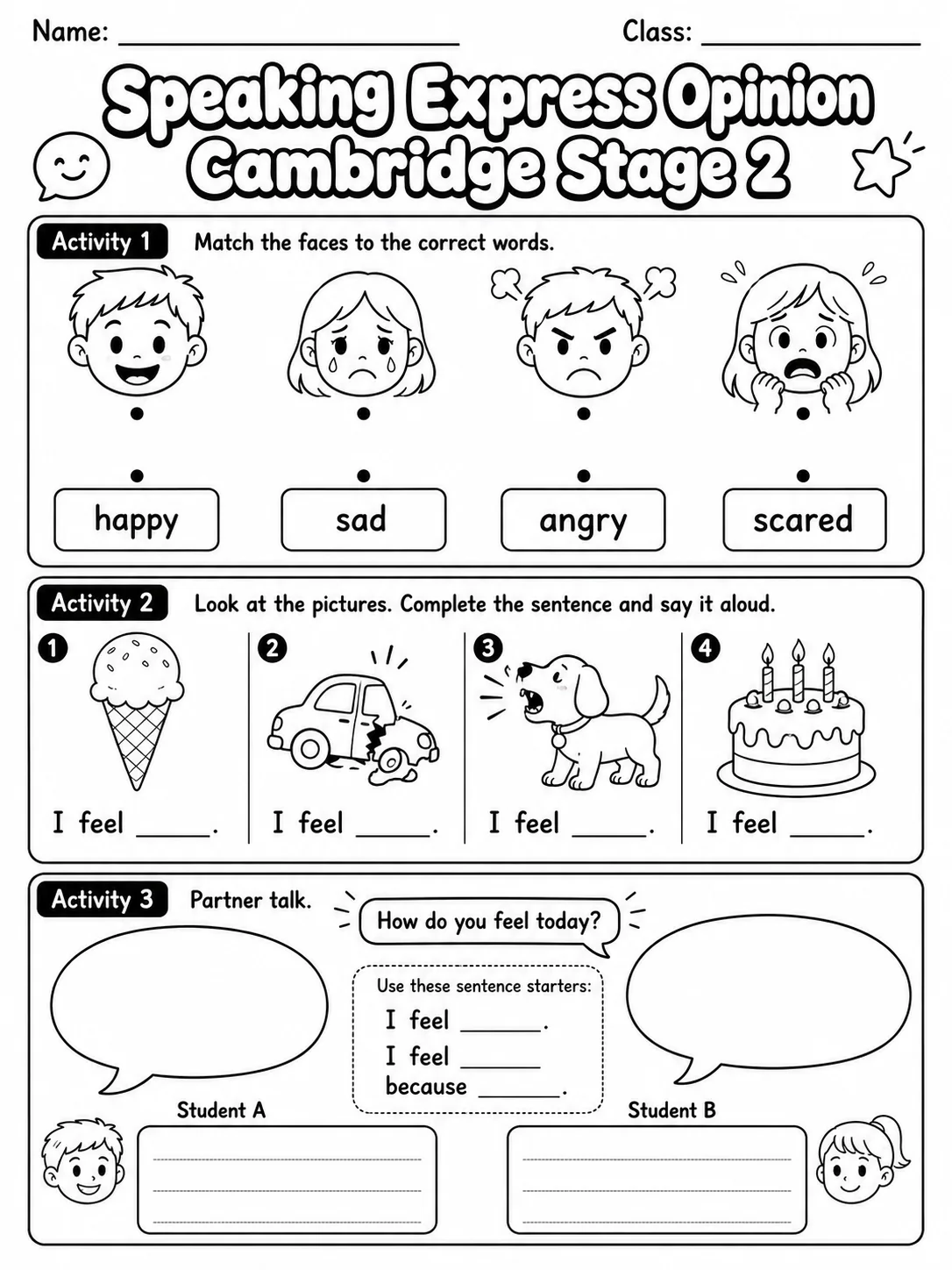 Speaking Express Opinion Cambridge Stage 2
