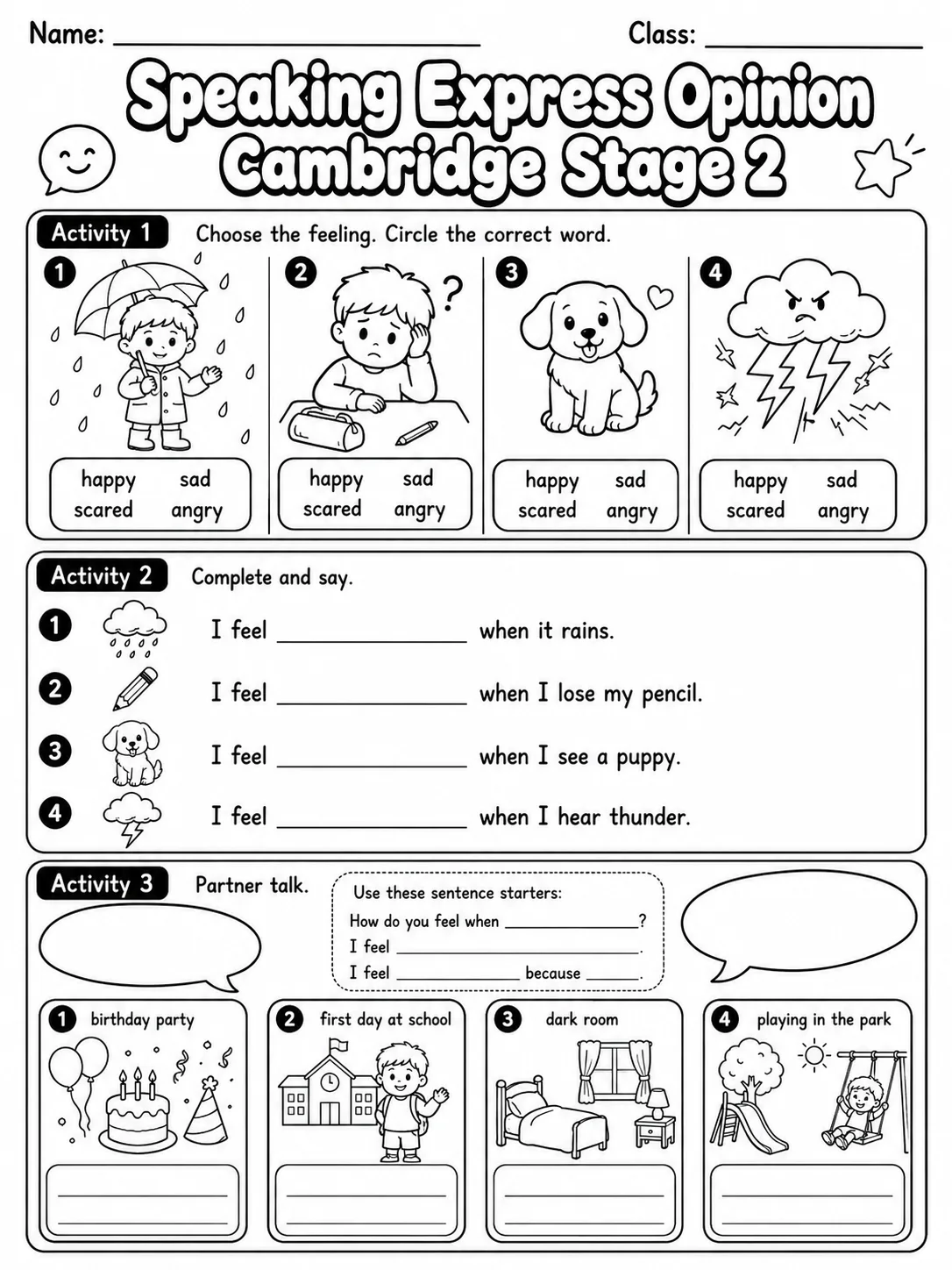 Speaking Express Opinion Cambridge Stage 2