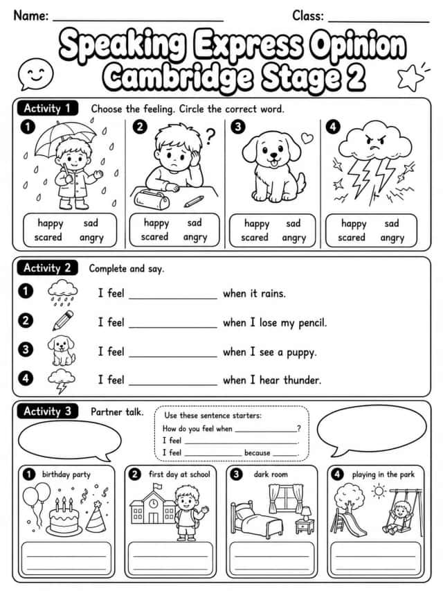 Speaking Express Opinion Cambridge Stage 2