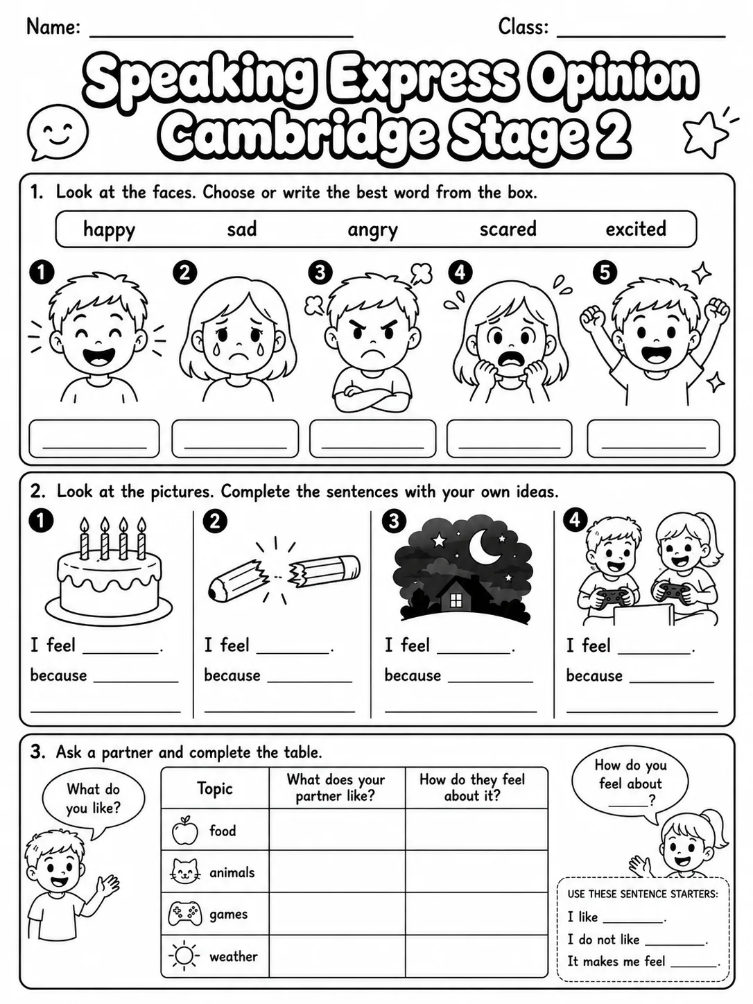 Speaking Express Opinion Cambridge Stage 2