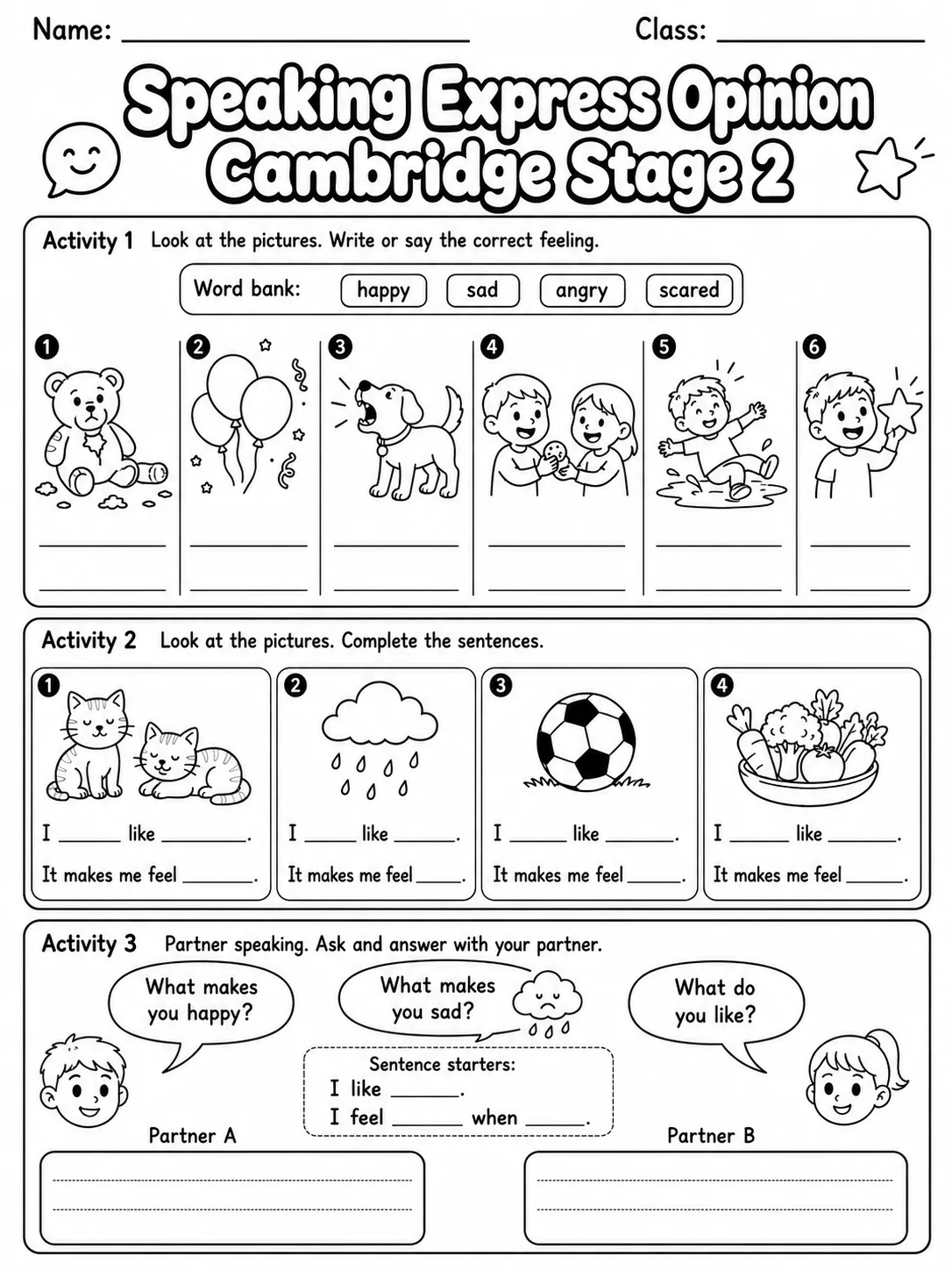 Speaking Express Opinion Cambridge Stage 2