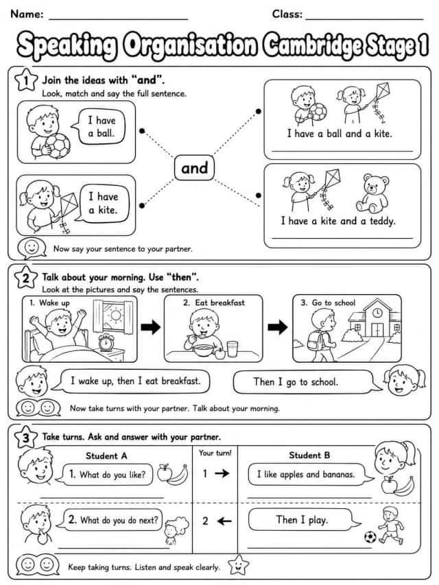 Speaking Organisation Cambridge Stage 1