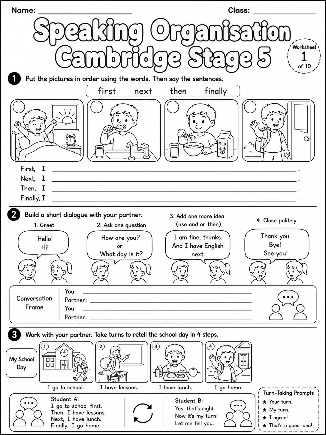 Speaking Organisation Cambridge Stage 5