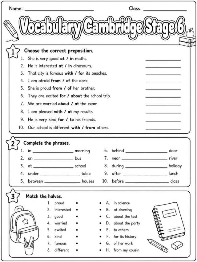 Vocabulary Cambridge Stage 6