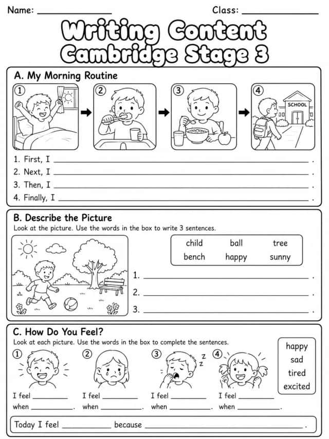 Writing Content Cambridge Stage 3