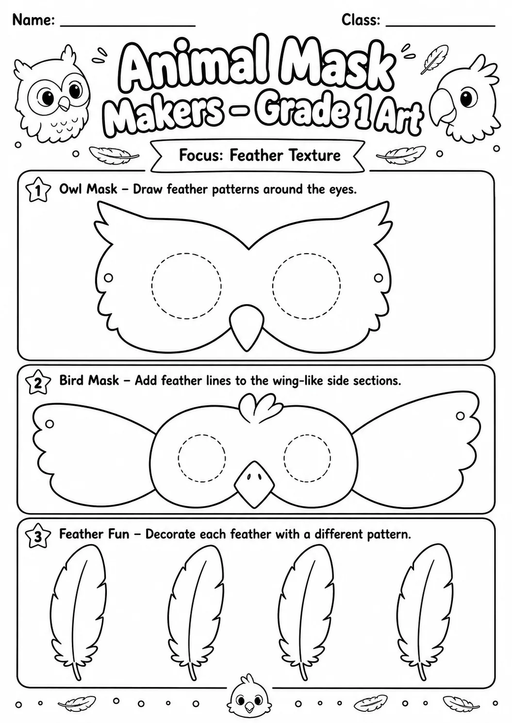 Animal Masks Symmetry Drawing Worksheet Pack page 3 preview