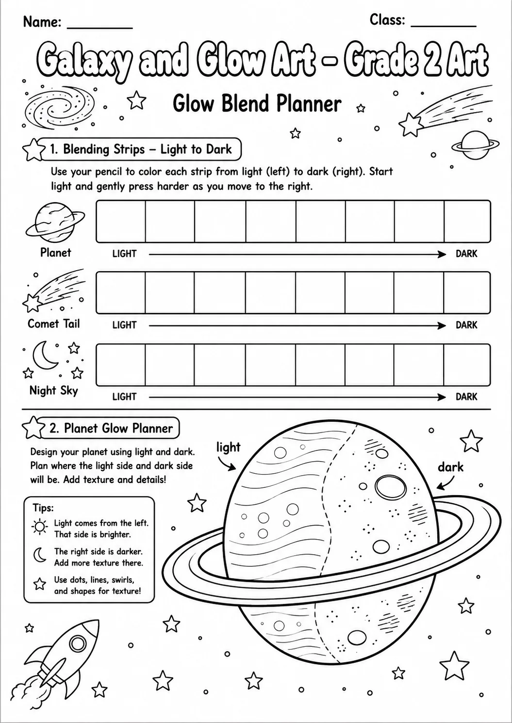 Galaxy and Glow Patterns Worksheet Pack page 4 preview