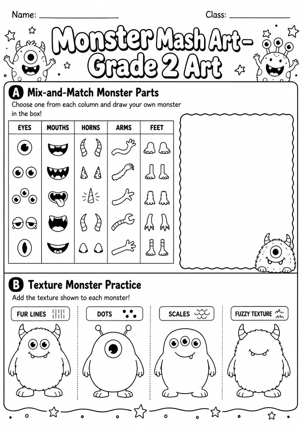 Monster Mash Shape Builder Worksheet Pack page 3 preview