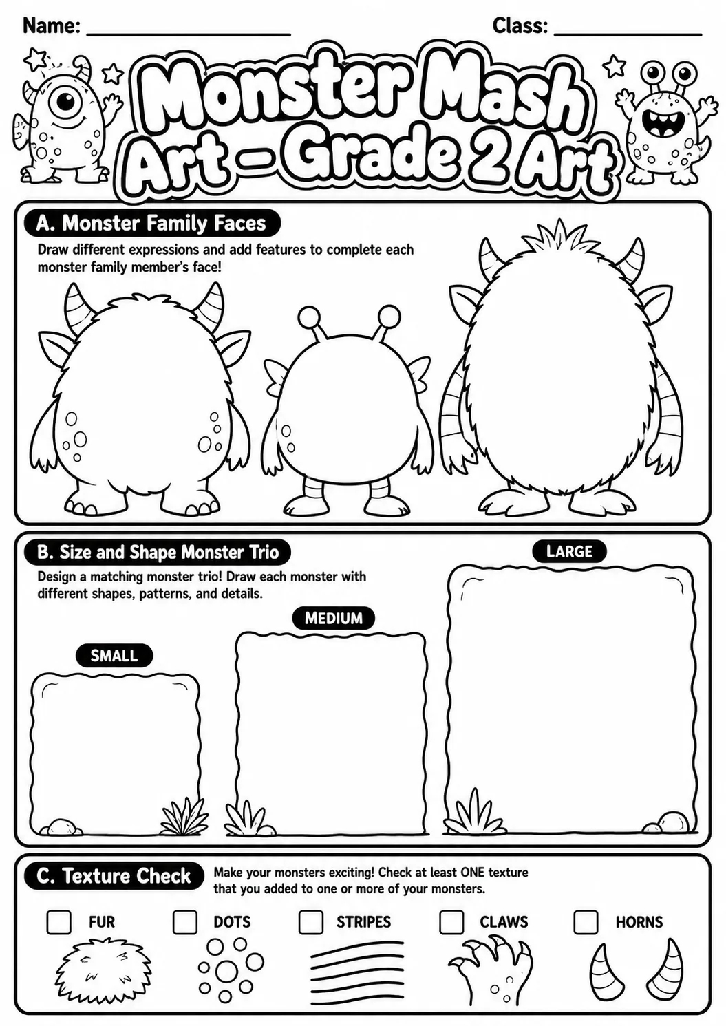 Monster Mash Shape Builder Worksheet Pack page 8 preview