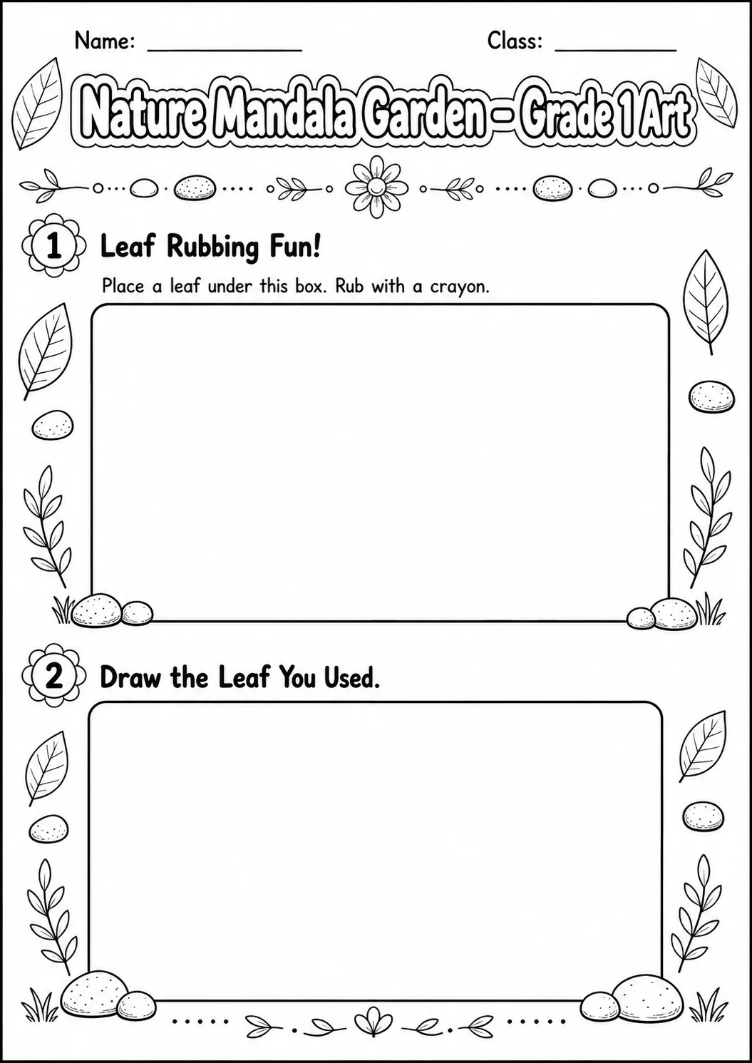 Nature Mandala Garden Art Worksheet Pack page 4 preview