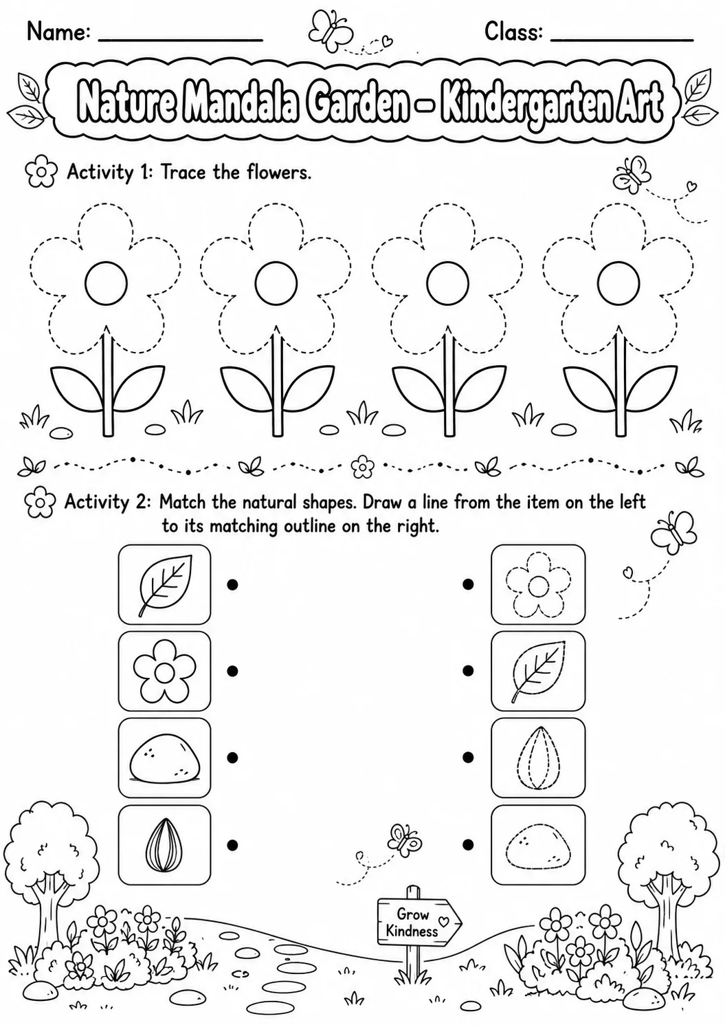 Nature Mandala Garden Art Worksheet Pack page 2 preview